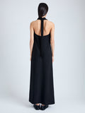 Proenza Schouler Back image of model wearing Ember Dress in Light Matte Viscose Crepe in BLACK