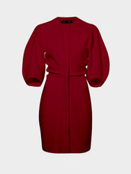 Flat image of Goldie Dress in Matte Viscose Crepe in red