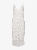 Flat image of Irene Dress in Resin Embroidered Organza in white