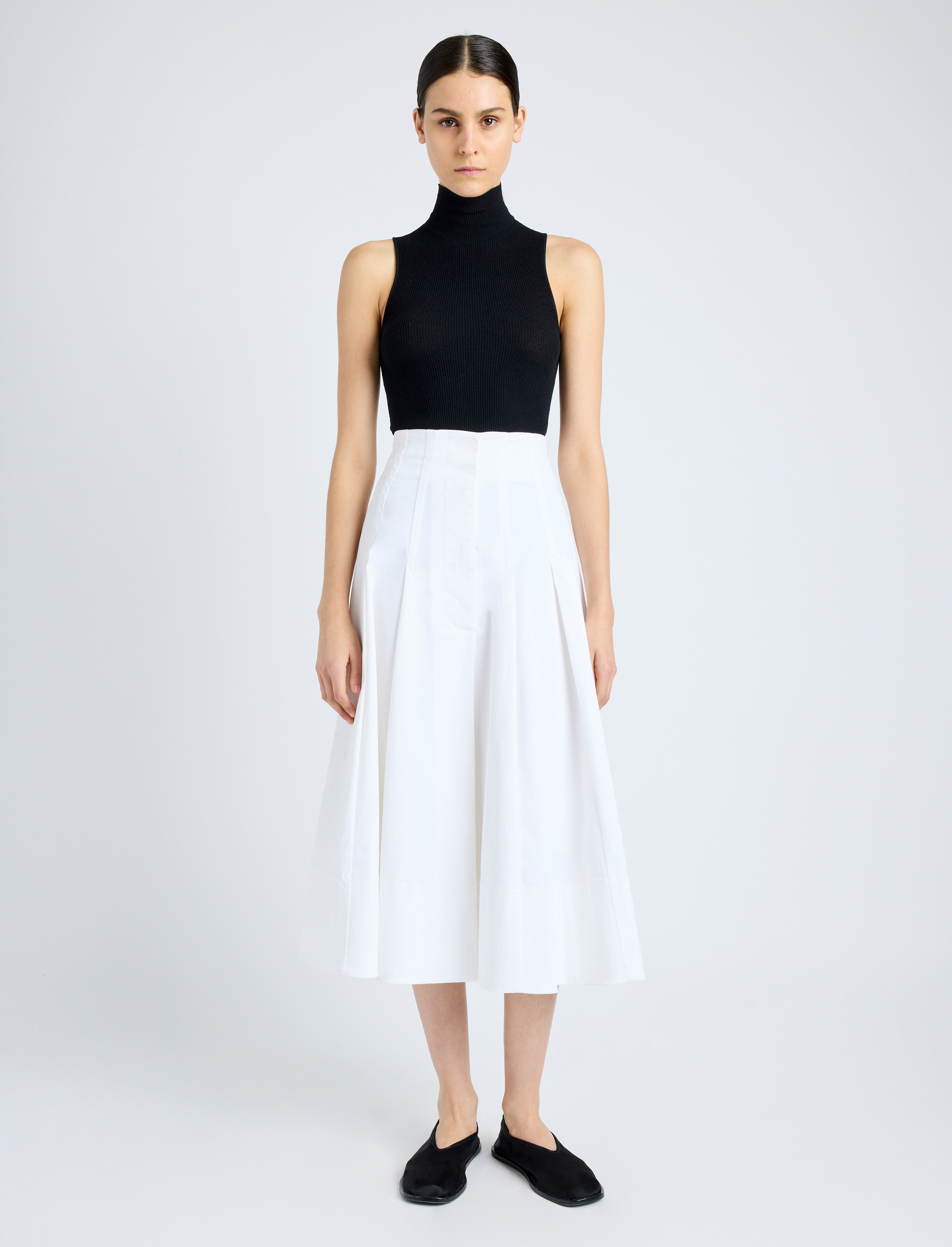 Moore Skirt in Organic Cotton Twill Off White