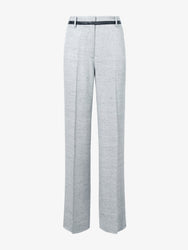 Still Life image of Aiden Pant in Melange Viscose Linen Suiting in GREY MULTI