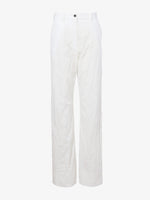 Flat image of Pant in Crinkle Cotton Poplin in white