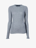 Still Life image of Cassidy Sweater in Superfine Merino Silk in LIGHT GREY MELANGE