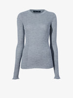 Still Life image of Cassidy Sweater in Superfine Merino Silk in LIGHT GREY MELANGE