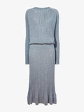 Still Life image of Eden Knit Dress in Superfine Merino Silk in light grey melange