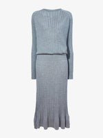 Still Life image of Eden Knit Dress in Superfine Merino Silk in light grey melange