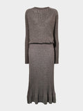 Flat image of Eden Knit Dress in Superfine Merino Silk in taupe