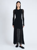 Front image of model wearing Anita Knit Dress in Sheer Mesh in BLACK