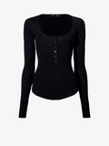 Flat image of Boyd Henley in Silk Viscose in black