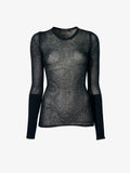 Flat image of Willa Sweater in Sheer Mesh in black