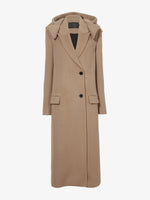 Proenza Schouler Still Life image of Reed Coat in Brushed Melange Wool with Hood in CAMEL MELANGE