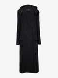 Proenza Schouler Still Life image of Reed Coat in Brushed Melange Wool with Hood in CHARCOAL MELANGE