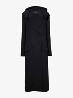 Proenza Schouler Still Life image of Reed Coat in Brushed Melange Wool with Hood in CHARCOAL MELANGE