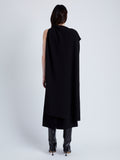 Proenza Schouler Back full length image of model wearing Maude Dress in Matte Viscose Crepe in BLACK