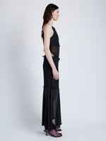 Proenza Schouler Side image of model wearing Dani Dress in Chiffon in black