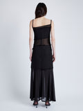 Proenza Schouler Back image of model wearing Dani Dress in Chiffon in black