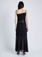 Proenza Schouler Back image of model wearing Dani Dress in Chiffon in black