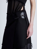 Proenza Schouler Detail image of model wearing Dani Dress in Chiffon in black