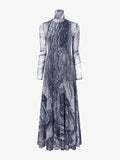 Proenza Schouler Still Life image of Gemma Dress in Printed Tulle Jersey in CONCRETE