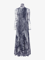 Proenza Schouler Still Life image of Gemma Dress in Printed Tulle Jersey in CONCRETE