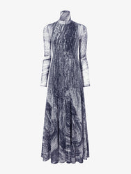 Proenza Schouler Still Life image of Gemma Dress in Printed Tulle Jersey in CONCRETE