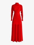 Proenza Schouler Flat image of Paula Dress in Sheer Crepe Jersey in red