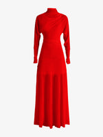 Proenza Schouler Flat image of Paula Dress in Sheer Crepe Jersey in red