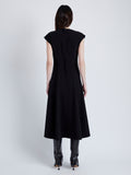 Proenza Schouler Back image of model wearing Chantal Dress in Matte Viscose Crepe in BLACK