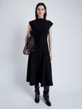 Proenza Schouler Front image of model wearing Chantal Dress in Matte Viscose Crepe in BLACK