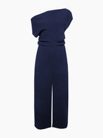 Proenza Schouler flat image of Rosa Dress in Matte Viscose Crepe in navy