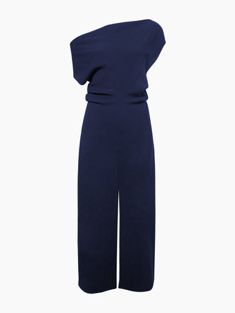 Proenza Schouler flat image of Rosa Dress in Matte Viscose Crepe in navy