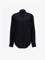 Proenza Schouler Still Life image of Demi Blouse in Stretch Silk Viscose in BLACK