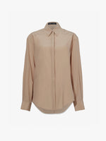 Proenza Schouler Still Life image of Demi Blouse in Stretch Silk Viscose in KHAKI