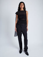 Proenza Schouler front image of model wearing Aurora Top in Chiffon