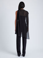 Proenza Schouler back image of model wearing Aurora Top in Chiffon