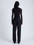 Proenza Schouler Back full length image of model wearing Rio Top in Stretch Tulle Jersey in BLACK