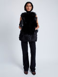 Proenza Schouler Front image of Aubrey Vest in Shearling No Hood in BLACK