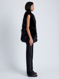 Proenza Schouler Side image of Aubrey Vest in Shearling No Hood in BLACK