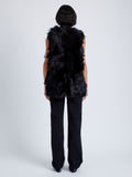 Proenza Schouler Back image of Aubrey Vest in Shearling No Hood in BLACK