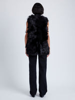 Proenza Schouler Back image of Aubrey Vest in Shearling No Hood in BLACK