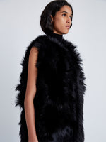 Proenza Schouler Detail image of Aubrey Vest in Shearling No Hood in BLACK