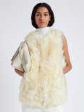 Proenza Schouler Front cropped image of Aubrey Vest in Shearling No Hood in RESIN