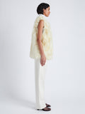 Proenza Schouler Side image of Aubrey Vest in Shearling No Hood in RESIN