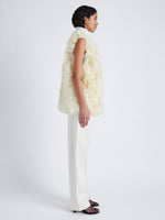 Proenza Schouler Side image of Aubrey Vest in Shearling No Hood in RESIN