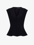 Proenza Schouler Still Life image of Janet Top in Matte Viscose Crepe in BLACK