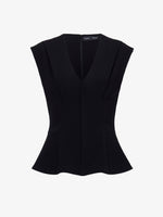 Proenza Schouler Still Life image of Janet Top in Matte Viscose Crepe in BLACK