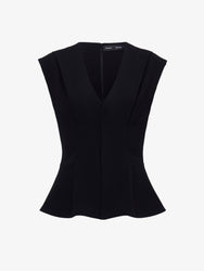 Proenza Schouler Still Life image of Janet Top in Matte Viscose Crepe in BLACK