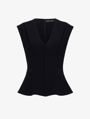 Proenza Schouler Still Life image of Janet Top in Matte Viscose Crepe in BLACK