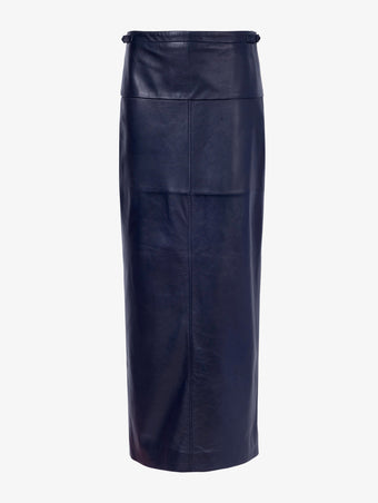 Proenza Schouler Still Life image of Adriana Skirt in Paper Leather in MIDNIGHT