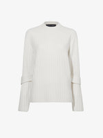 Proenza Schouler Still Life image of Verona Sweater in Midweight Cashmere Rib in BONE